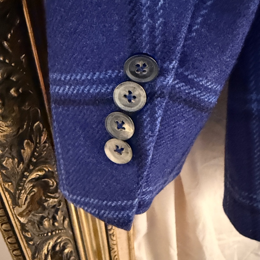 Isaia Royal Blue Checkered Blazer - Picture 5 of 9